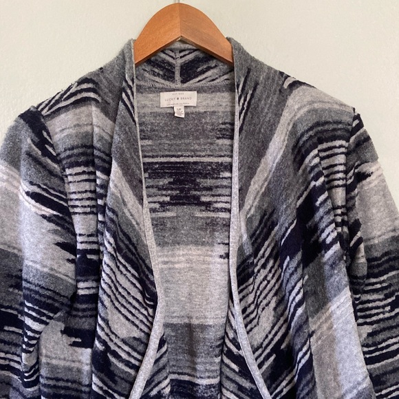 Lucky Brand Aztec Southwestern Print Long Sleeve Open Wrap Cardigan Women’s S - Picture 3 of 10